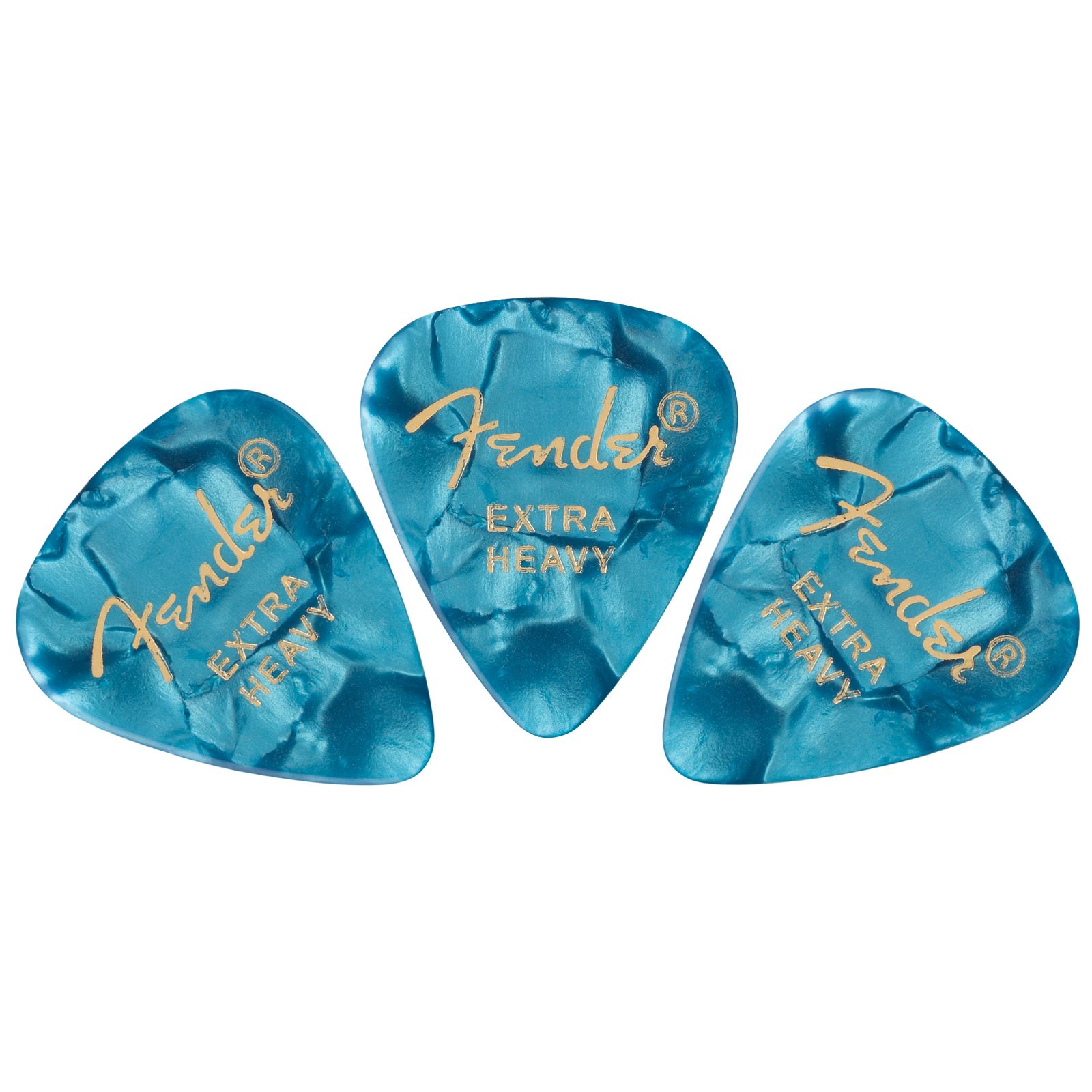 Fender Premium Celluloid 351 Guitar Picks, Extra Heavy, Ocean